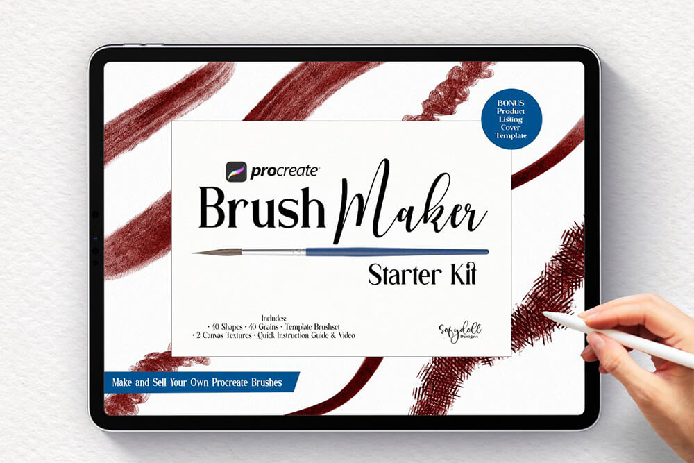 形状+颗粒Procreate笔刷素材 (brushset)